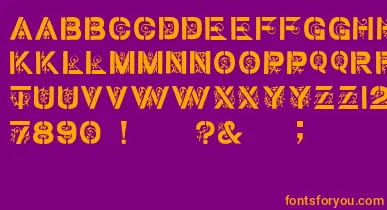 GothicStencilDker font – Orange Fonts On Purple Background