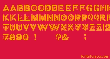 GothicStencilDker font – Orange Fonts On Red Background