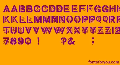 GothicStencilDker font – Purple Fonts On Orange Background