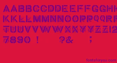 GothicStencilDker font – Purple Fonts On Red Background