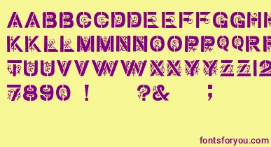 GothicStencilDker font – Purple Fonts On Yellow Background
