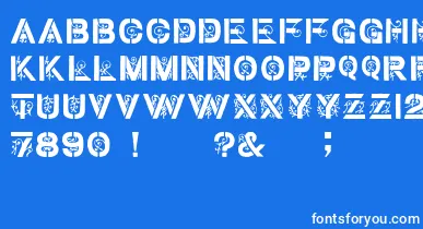 GothicStencilDker font – White Fonts On Blue Background