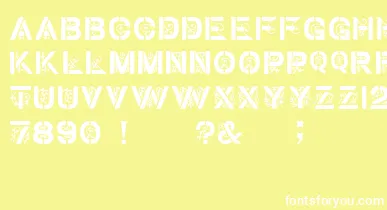 GothicStencilDker font – White Fonts On Yellow Background