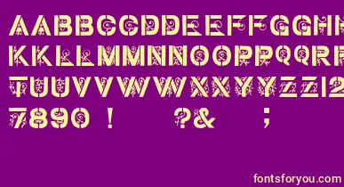GothicStencilDker font – Yellow Fonts On Purple Background