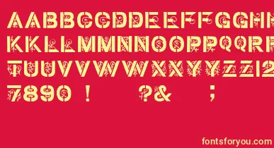 GothicStencilDker font – Yellow Fonts On Red Background