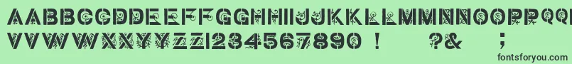 GothicStencilDker Font – Black Fonts on Green Background