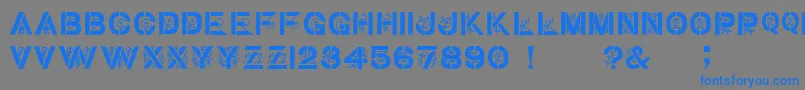 GothicStencilDker Font – Blue Fonts on Gray Background