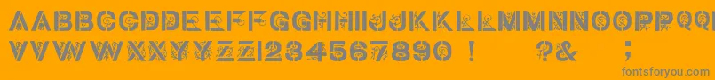 GothicStencilDker Font – Gray Fonts on Orange Background