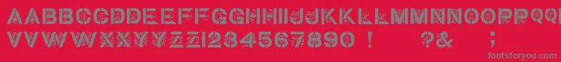 GothicStencilDker Font – Gray Fonts on Red Background