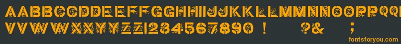 GothicStencilDker Font – Orange Fonts on Black Background