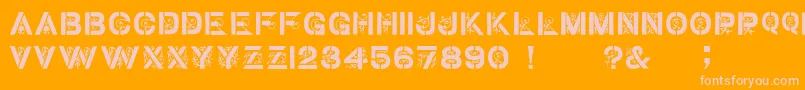 GothicStencilDker Font – Pink Fonts on Orange Background