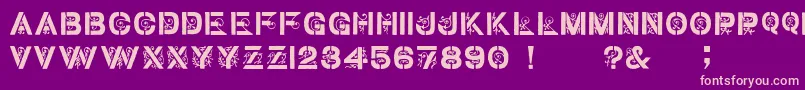 GothicStencilDker Font – Pink Fonts on Purple Background