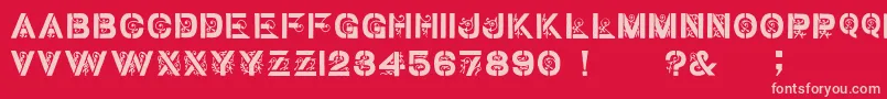 GothicStencilDker Font – Pink Fonts on Red Background