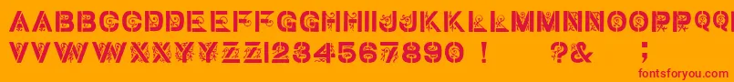 GothicStencilDker Font – Red Fonts on Orange Background