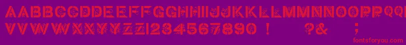 GothicStencilDker-Schriftart – Rote Schriften auf violettem Hintergrund