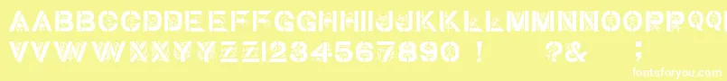 GothicStencilDker Font – White Fonts on Yellow Background