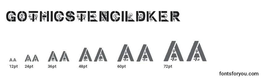 GothicStencilDker Font Sizes
