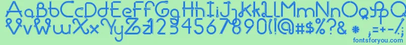 RibbonsRegular Font – Blue Fonts on Green Background