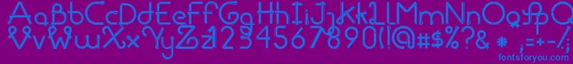 Шрифт RibbonsRegular – синие шрифты на фиолетовом фоне