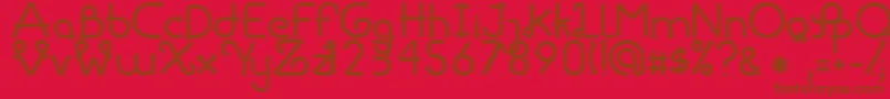 RibbonsRegular-Schriftart – Braune Schriften auf rotem Hintergrund