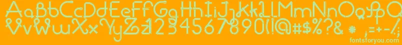 RibbonsRegular Font – Green Fonts on Orange Background