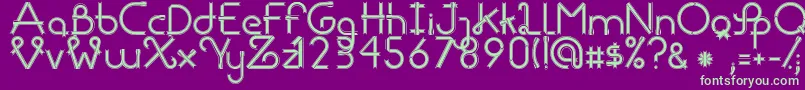 Шрифт RibbonsRegular – зелёные шрифты на фиолетовом фоне