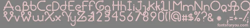 RibbonsRegular-fontti – vaaleanpunaiset fontit harmaalla taustalla