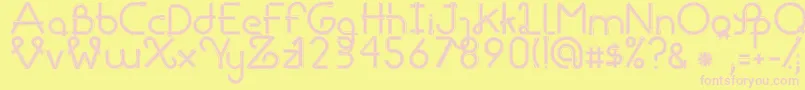 RibbonsRegular Font – Pink Fonts on Yellow Background