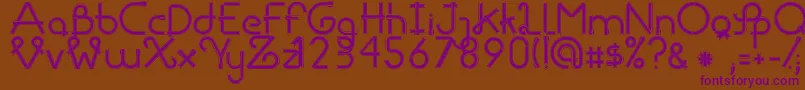 RibbonsRegular-fontti – violetit fontit ruskealla taustalla