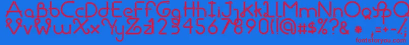 RibbonsRegular Font – Red Fonts on Blue Background