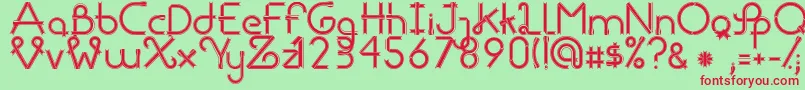 RibbonsRegular Font – Red Fonts on Green Background