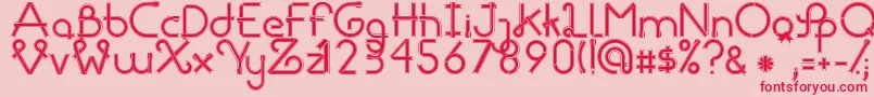 RibbonsRegular Font – Red Fonts on Pink Background