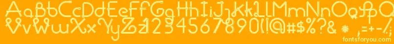 RibbonsRegular-fontti – keltaiset fontit oranssilla taustalla