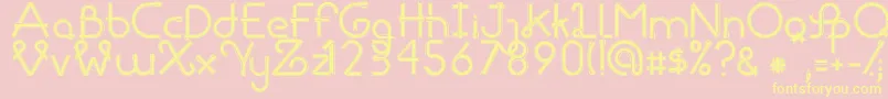RibbonsRegular Font – Yellow Fonts on Pink Background