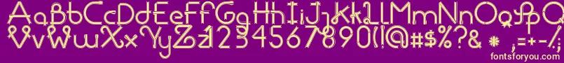 RibbonsRegular Font – Yellow Fonts on Purple Background