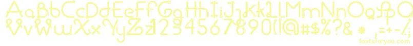 RibbonsRegular-Schriftart – Gelbe Schriften auf weißem Hintergrund