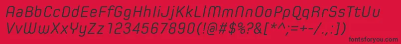 SpoonRegularItalic Font – Black Fonts on Red Background