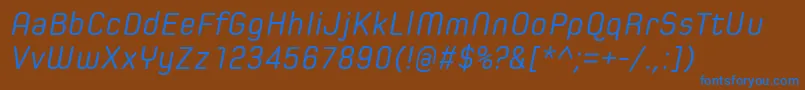Шрифт SpoonRegularItalic – синие шрифты на коричневом фоне