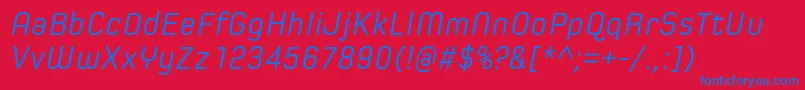 SpoonRegularItalic Font – Blue Fonts on Red Background