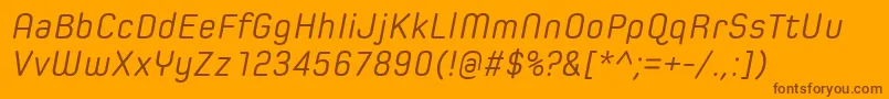 フォントSpoonRegularItalic – オレンジの背景に茶色のフォント
