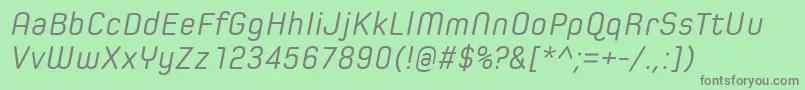 フォントSpoonRegularItalic – 緑の背景に灰色の文字