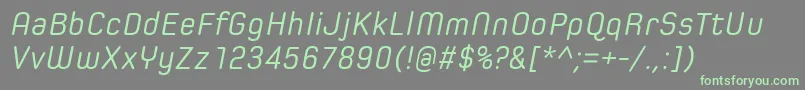 フォントSpoonRegularItalic – 灰色の背景に緑のフォント
