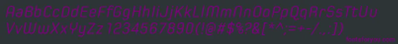 SpoonRegularItalic Font – Purple Fonts on Black Background