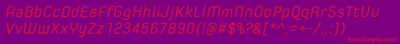 SpoonRegularItalic-fontti – punaiset fontit violetilla taustalla