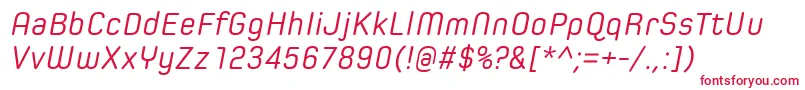 フォントSpoonRegularItalic – 赤い文字