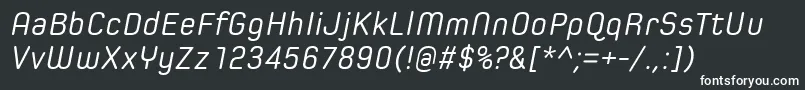 SpoonRegularItalic-fontti – valkoiset fontit mustalla taustalla
