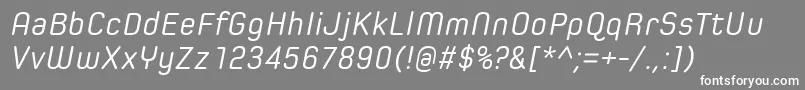 フォントSpoonRegularItalic – 灰色の背景に白い文字