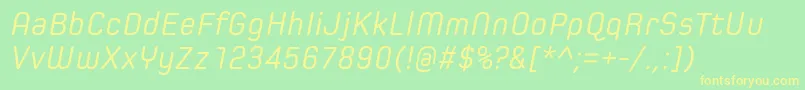 SpoonRegularItalic Font – Yellow Fonts on Green Background