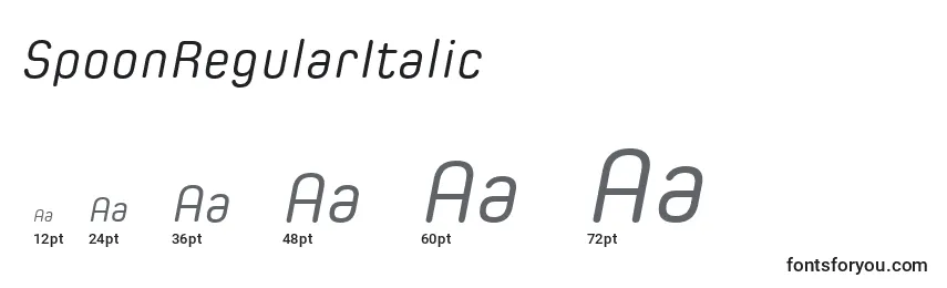 SpoonRegularItalic Font Sizes