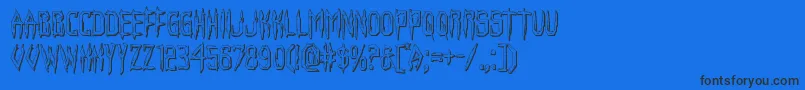 Horroroid3D Font – Black Fonts on Blue Background